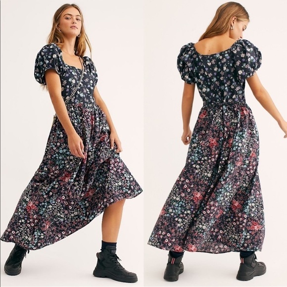 LoveShackFancy Lais Floral Puff Sleeve Dress
